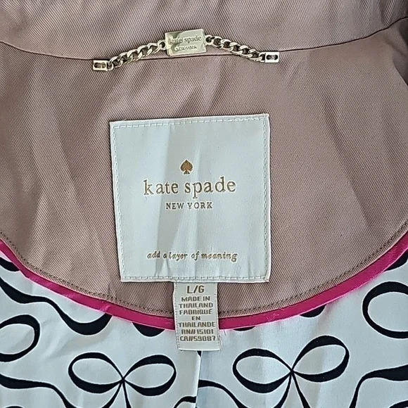 Kate Spade Camel Alpine Hooded Rain Coat, L/G